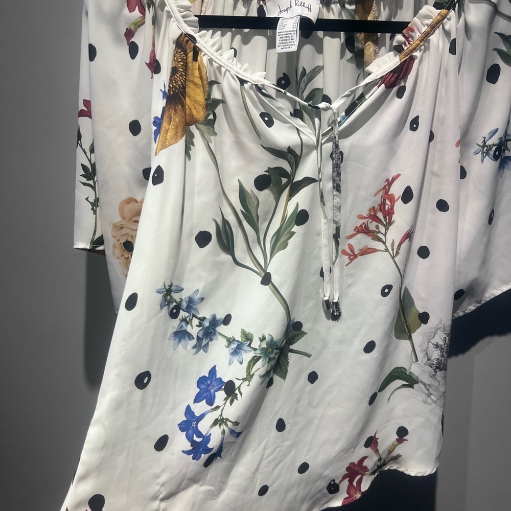 Joseph Ribkoff Floral Polka Dot Blouse